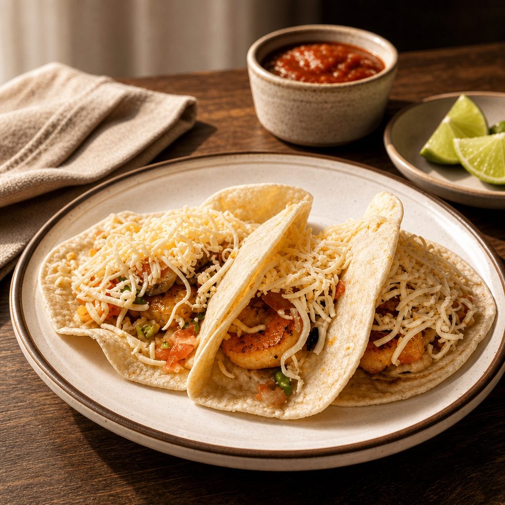 6 Shrimp Tacos.