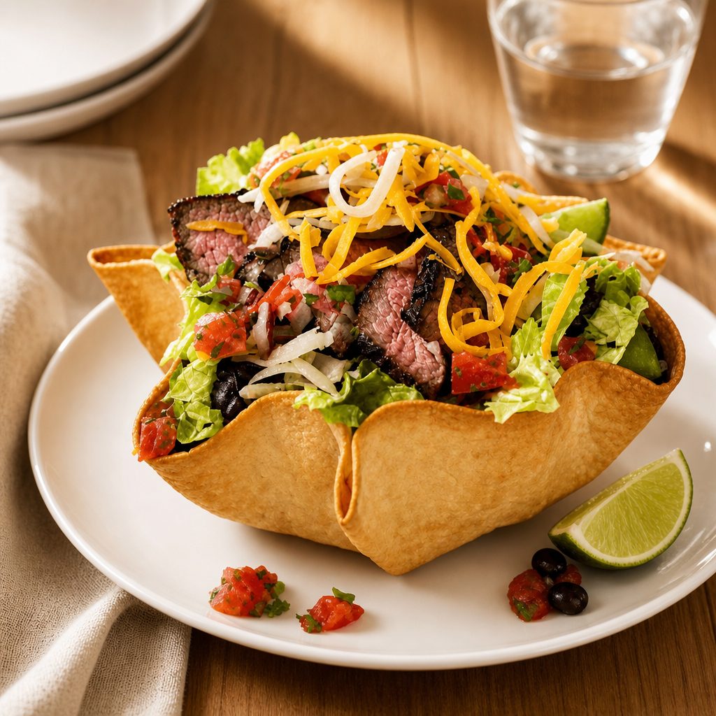 Grilled Steak Taco Salad.