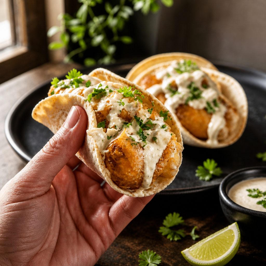 Lunch Baja Fish Tacos.