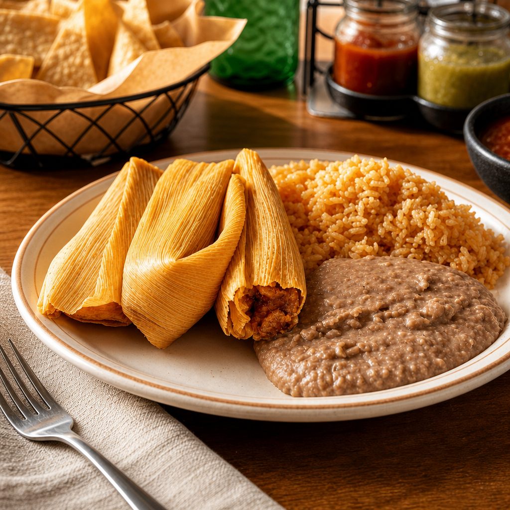 6 Pork Tamales.