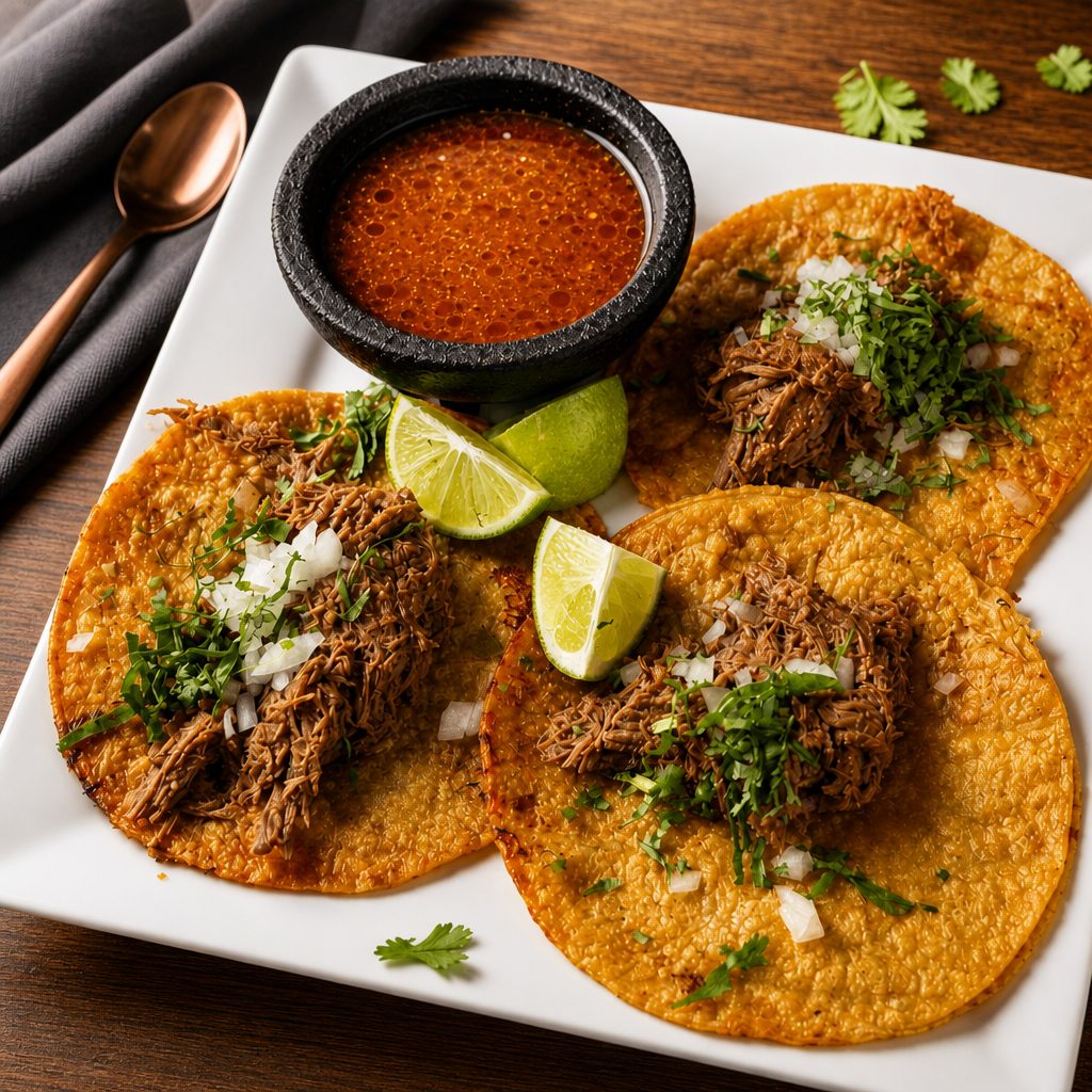 Dinner Birria Tacos.