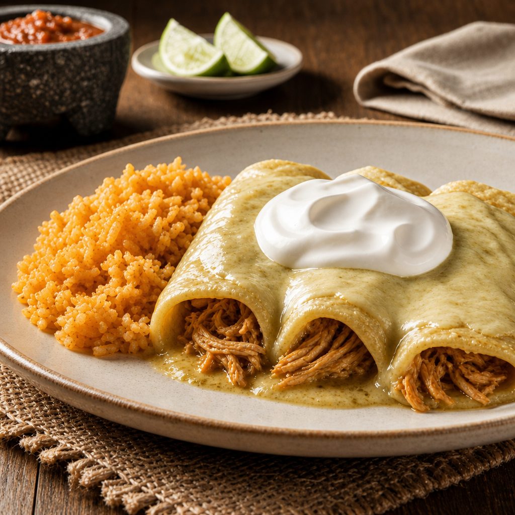 Lunch Enchiladas Suizas.