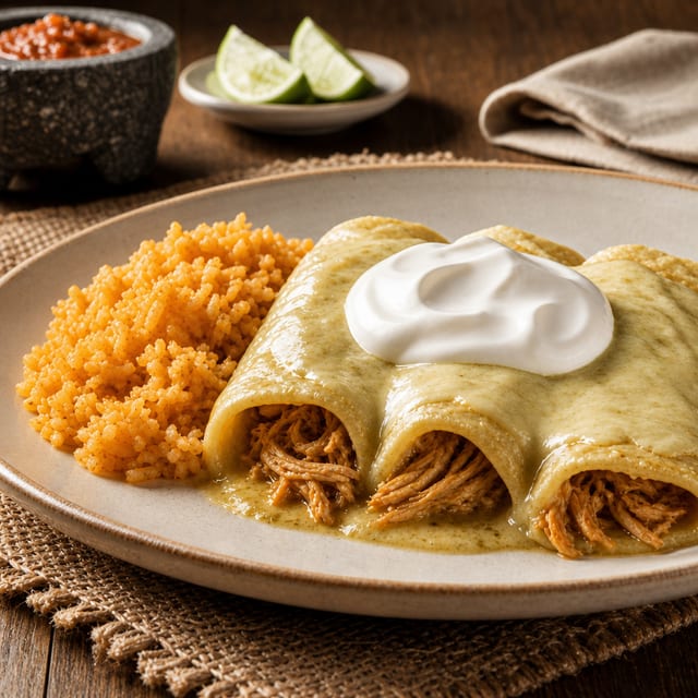 Lunch Enchiladas Suizas.