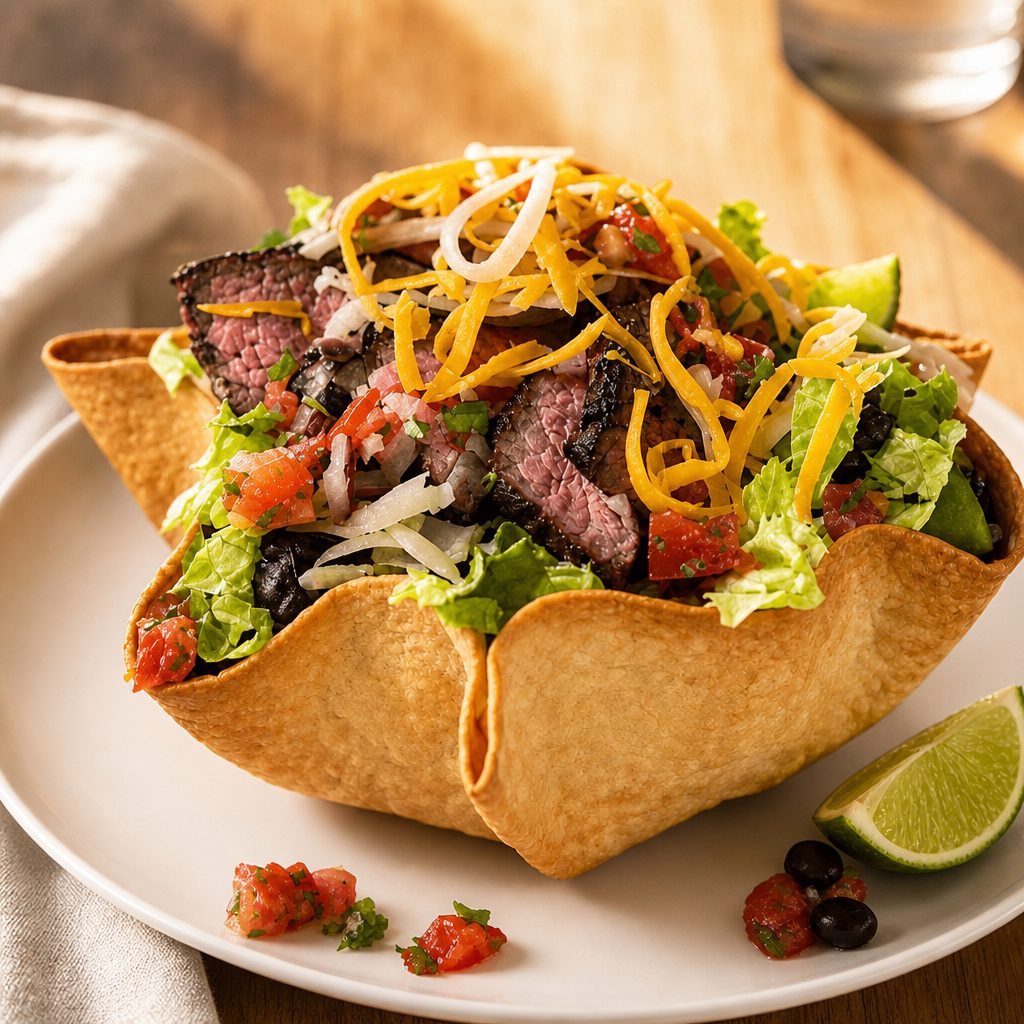 Grilled Steak Taco Salad.