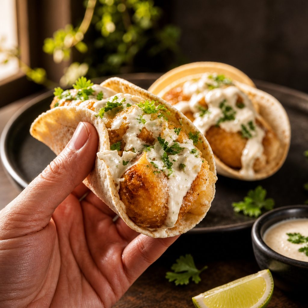 Dinner Baja Fish Tacos.