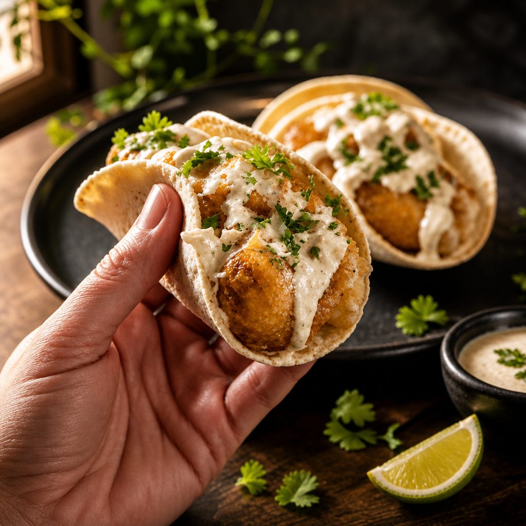 Lunch Baja Fish Tacos.