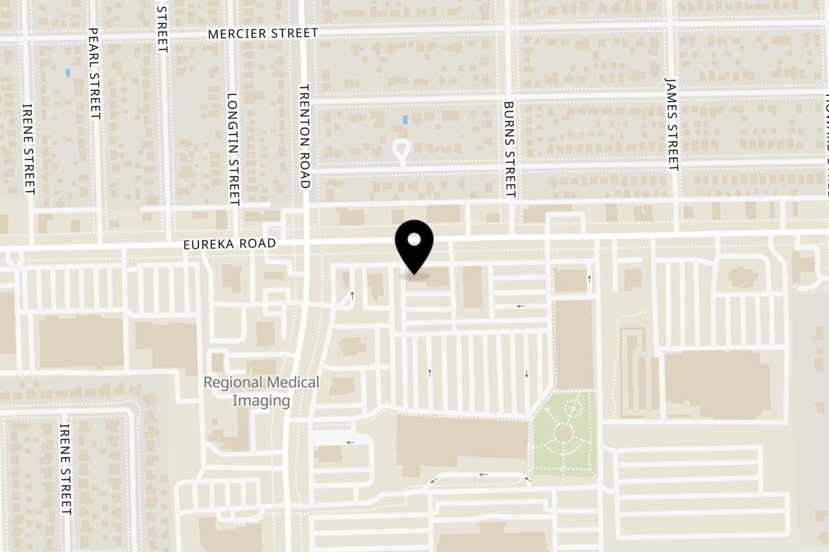 Map showing the location of Angelina's Mexican Restaurant Southgate on 13665 Eureka Rd in Southgate